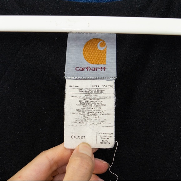 Vintage Carhartt Workwear Quilted Lined Denim Chore Jean Jacket USA Made Medium - Picture 6 of 6